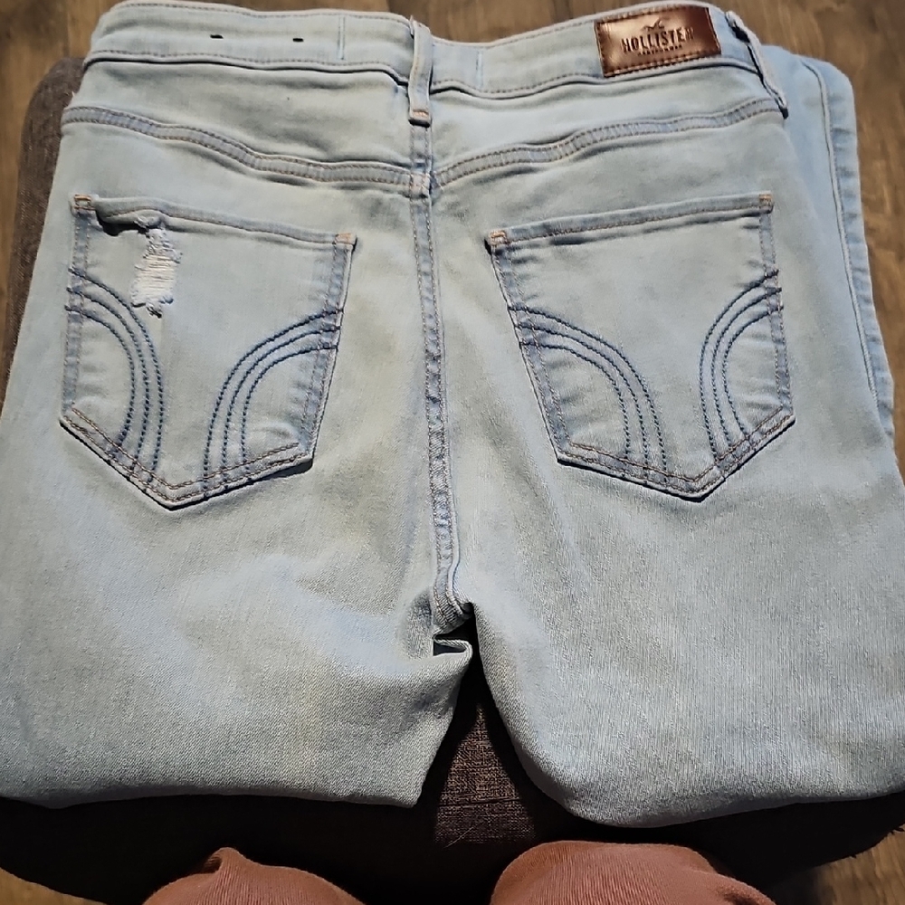 Hollister Women's Jeans Size 7 Long Skinny High Rise 28 X 30 Stretchy Blue